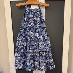 Janie and Jack Girls’ 6 Blue Tropical Print Halter Dress
